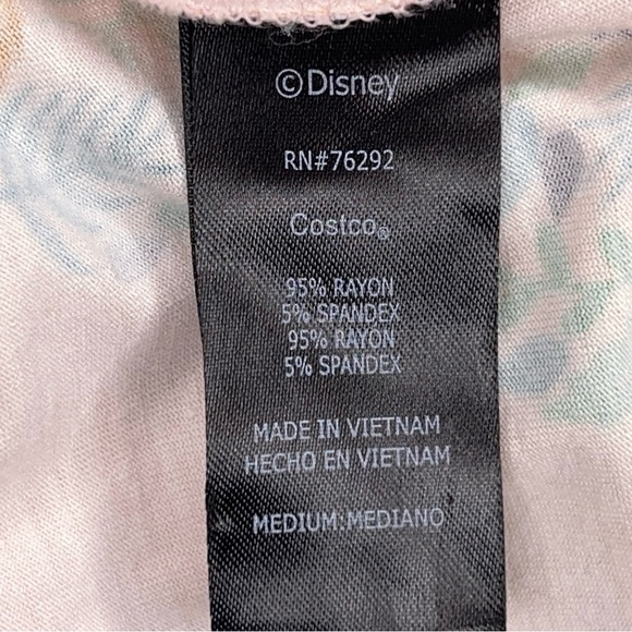 Medium Disney Pink Green Leaves Mickey Mouse Shapes Tshirt Lightweight Tee - Picture 13 of 14